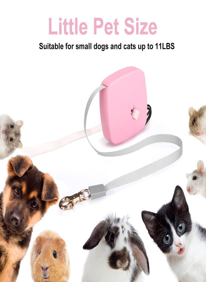 CUGBCUG Retractable Dog Leash for Small Dogs Cats up to 11lbs with 6.5ft Anti-Pull Strong Nylon Tape, Hands Free, Mini and Portable Walking Leash with Wrist Strap, One-Hand Brake, Pink Square - Image 5